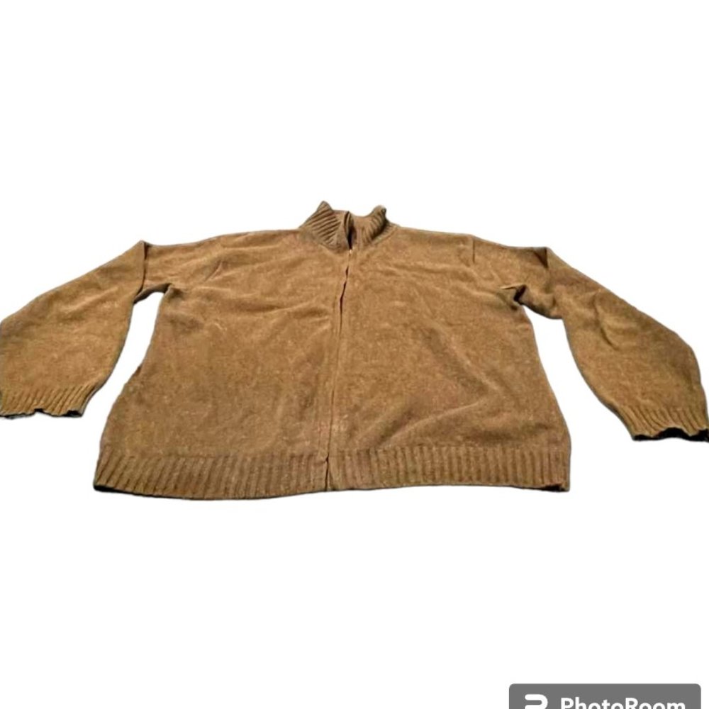 Oscar de la Renta Sherpa Collar Men's Sweater Cardigan w/ Full Zipper Cl…